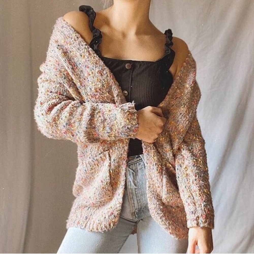 🌈 Adorable Multicolor Confetti Cardigan
